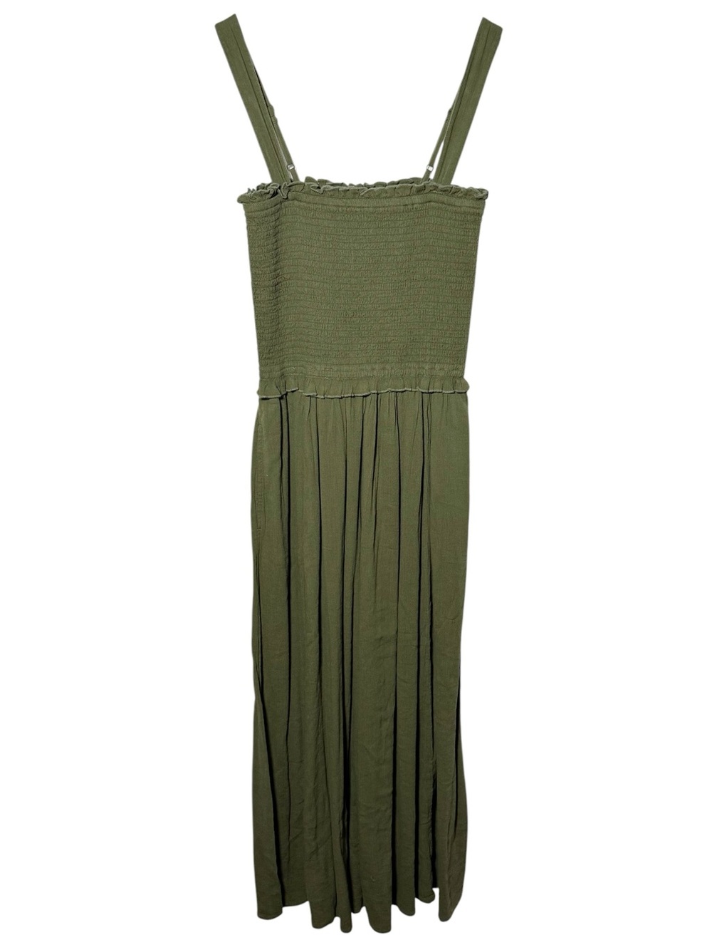 Aerie At The Barre Smocked Dress Military Green NWT Size Medium - Picture 3 of 7